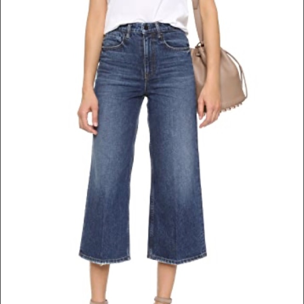 Alexander Wang wide leg high rise cropped jeans